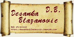 Desanka Blažanović vizit kartica